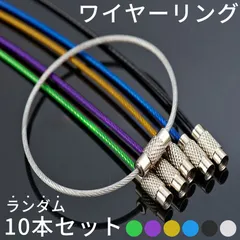 ワイヤーリング キーホルダー 色ランダム10本セット キーリング ハンドメイド パーツ チャーム デコ デコレーション ストラップ 鍵 チェーン アクセサリー リング ネジ スクリュー ワイヤー