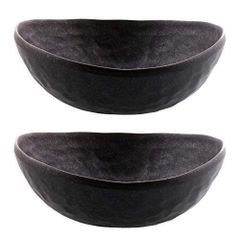 【特価】テーブルウェアイースト 和の楕円鉢 黒いぶし 2個セット ディナー食器セ