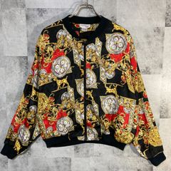 PAPELL 総柄ポリエステル ジップジャケット ブラック L