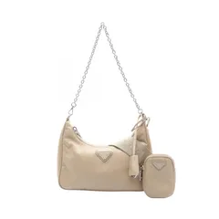 プラダ PRADA ショルダーバッグ Re-Edition 2005 Re-Nylon 1BH204 ベージュ ナイロン サフィアーノレザー Re-Edition 2005 Re-Nylon バッグ レディース Used A