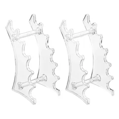 uxcell 2個セットのプラスチックペンホルダー 6スロットのアクリルペンディスプレイスタンド アイブロウペンラ ック オフィス・ホーム・ストア用のメイクブ ラシオーガナイザー（横置きクリア）