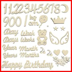 【大特価】月齢フォト 木製 レターバナー 40枚セット 月齢フォトグッズ ニューボーンフォト ウッドレター 月齢カード マンスリーカード 記念日フォト 撮影道具 記念写真 出産祝い 成長記録 月齢カード プレゼント 誕生日