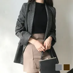 テーラードチェックジャケット 10代 20代 30代 韓国ファッション大人可愛い羽織り上品秋冬デート女子会 アウター おしゃれ スタイリッシュ