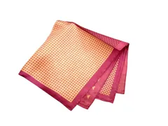 ポケットチーフ  英国 マイケルソン of ロンドン 大判シルクチーフ 4PT/PP　紫4柄　C152