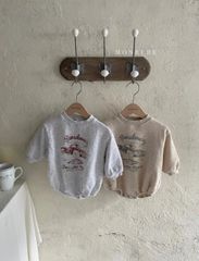 【即納】スピードスウェットロンパース　monbebe モンベベ くるま のりもの