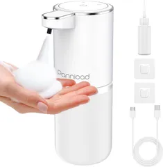 ソープディスペンサー 自動 泡 吐出量4段階調【2024最新ディスプレイ】ハンドソープディスペンサー 400ml 洗いへの20sカウントダウンタイマー 泡タイプ オートセンサー 非接触式アンチウイルス 壁掛け 卓上 オートディスペンサー TYPE-C充電式 I