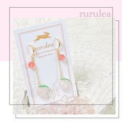 ♢ももピアス/イヤリング♢ 天然石 : ローズクォーツ チェリークォーツ 匿名配送