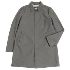 未使用品□Loro Piana/ロロピアーナ STORM SYSTEM 裏チェック柄 ロゴボタン フライフロント ロング丈 ステンカラーコート S グレー 伊製のサムネイル