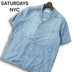 SATURDAYS NYC サタデーズ ニューヨークシティ 春夏 USED加工★ 半袖 オープンカラー デニム シャツ Sz.XS メンズのサムネイル