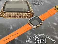 ゴールド　オレンジ　アップルウォッチ ケースカバーApple Watch. Dラバーベルト ラバーバンド キラキラカバー ケース 鑑別済み 最高品質