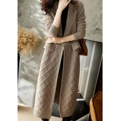 セーター カーディガン トップス レディース 全3色 フリーサイズ ロング マキシ丈 ロングカーディガン コーディガン アウター コート 秋冬 厚手 ニット 羽織り 暖かい 30代 40代 50代 上品 大人 美人 大きいサイズ cQJo735