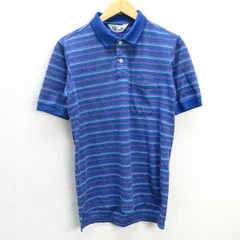 z■タラスブルバ/TARAS BOULBA  半袖ポロシャツ ボーダー【M】青系/MENS/30【中古】■