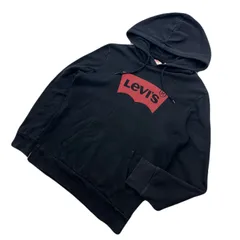 リーバイス スウェット パーカー ブラック 黒 胸リボンロゴ メンズ Sサイズ アメカジ きれいめ ●H362