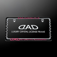 D.A.D クリスタル ライセンスフレーム 2 ブラック×ピンク リアモデル DAD ギャルソン GARSON ナンバーフレーム スワロフスキー