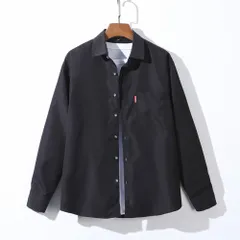 ☆ 長袖×ブラック ☆ XLサイズ ☆ シャツ 長袖 半袖 メンズ シャツ メンズ 半袖 長袖 ワイシャツ カジュアルシャツ 長袖シャツ 半袖シャツ 重ね着 ボタン 胸ポケット ポケット シンプル カジュアル ベーシック 無地 軽量 軽い 通気性