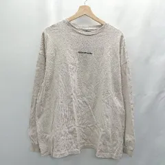 ◇ Θ kutir クティール ロゴプリント 長袖 ロンＴ カットソー サイズL ベージュ系 レディース メンズ E  【1502030011876】