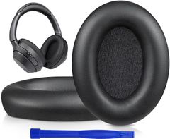 ヘッドパッド 柔らかいプロテインレザー に対応 (WH1000XM3)オーバーイヤーヘッドフォン ノイズアイソレーションメモリーフォーム WH-1000XM3 イヤーカップ Sony 厚みを追加 交換用 イヤークッション 耳当て イヤーパッド (黒) SOUL