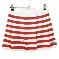 ルコックゴルフ スカート レッド×白 ボーダー レディース 9 ゴルフウェア le coq sportif