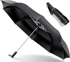 Posinu 折りたたみ傘 逆折り式傘 折り畳み傘 日傘 ワンタッチ 自動開閉 メンズ 大きい 10本骨 耐強風設計 男子日傘 UVカット 晴雨兼用 梅雨対策 台風対応 紫外線遮蔽 収納ポーチ付き レディース NSFX-YS-Black1011