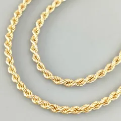 18金 K18 パイプロープチェーン ネックレス レディース 7.81g 40.5㎝ C436