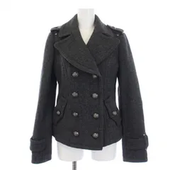 バーバリーブルーレーベル BURBERRY BLUE LABEL Pコート ピーコート ショート丈 裏地チェック ウール ナイロン 38 M グレー E1F34-254-08 /BMのサムネイル