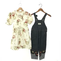 PINK HOUSE ベビーピンクハウス まとめ 2点セット ワンピース＆オーバーオール サイズ:L＆M  ブラック/ホワイト  キッズ 　240001152331