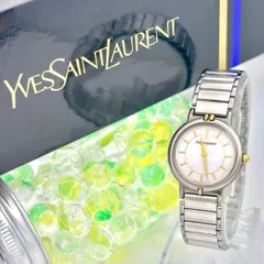 新品電池✨️Yves Saint Laurent 腕時計 クォーツ シルバー 美品】Yves Saint Laurent 腕時 シルバー YSL レディース