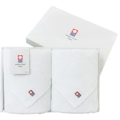 【新品】 ギフトフェイスタオル 2枚入1BOXセット 今治タオルブランド認定 OSK コットン100% 無地 ホワイト