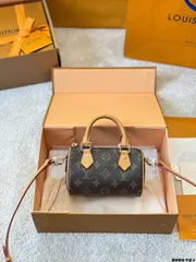 【今日特価】LV Nano Speedy 16 ピローバッグ City Keepal レチロ ハンドバッグ（16cm）
