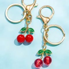 【レッド金具変更あり】可愛いサクランボのキーホルダー推し活 stray kids スキズ リノ フィリックス seventeen セブチ エスクプス 推し活 チャーム チェリー さくらんぼ 桜桃 &TEAM ボイネク