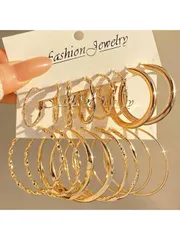 ジュエリー レディース イヤーアクセサリー セット 8個セット メタルツイストフープピアス、日常着、パーティー、ビーチ、ミニマルスタイルに適したジュエリーピアス