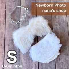 Sチュールブルマ&天使の羽根セット♪ニューボーンフォト　ハーフバースデー　衣装