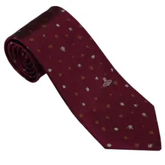 Vivienne Westwood ヴィヴィアン・ウェストウッド ネクタイ ボルドー系 ドット柄 イタリー製 シルク100％ AW25 81050004-W0199-I401-BORDEAUX