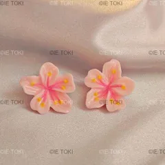 桜の花のイヤリング,女性用,樹脂,ピンク,幾何学的,甘い,かわいい,ジュエリーアクセサリー,ウェディングギフト,女の子