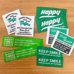 ロゴタグ10枚セット（グリーン系）　布タグ