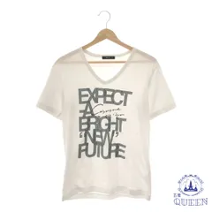 【訳アリ】 COMME CA ISM コムサイズム トップス Tシャツ 半袖 Vネック プリント レディース ホワイト M 901-3625 送料無料 古着