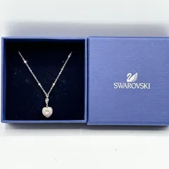SWAROVSKI スワロフスキー ネックレス ハート パヴェ ピンク シルバー クリスタル 箱入りほぼ未使用