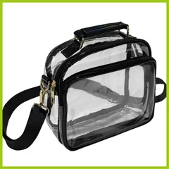[大人気］お出かけ用 見える ショルダー ビニール フロントポケット付 防水 ファッション 痛バッグ 透明バッグ クリアバッグ [YUYAKESHI]