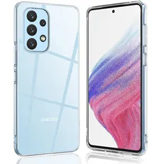 Galaxy A53 5G ケース クリア SC-53C SCG15 クリアケース 透明 ソフト TPU ギャラクシーA53 カバー 全透明 薄型 ストラップホール付き レンズ保護 柔軟 耐衝撃 スリム スマホケース 0
