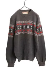 【お得なクーポン配布中!】 50s USA製 ★ マクレガー ノルディック ジャガード ニット セーター メンズ S 古着 50年代 ヴィンテージ ウール リブ編み バーズアイ 薄手