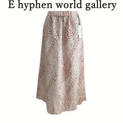 E hyphen world gallery　イーハイフンワールドギャラリー　レディース　ロングスカート　花柄　和風　ジョーゼットスカート　さらさらスカート　春　夏　接触冷感　　ピンク