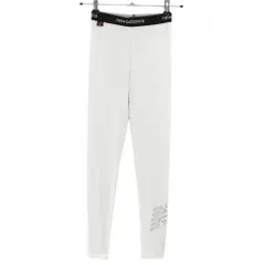 【超美品】ニューバランスゴルフ レギンスパンツ 白 裾ロゴシルバー スパッツ  レディース FR ゴルフウェア New Balance