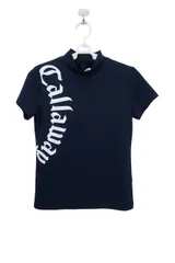 【美品】Callaway(キャロウェイ) 半袖モックネックシャツ ネイビー レディース S C23134207 ゴルフウェア 2509-0673 中古