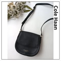 定価38500円 Cole Haan コールハーン フラップ クロスボディ レザー ショルダーバッグ GRANDSERIES 黒 ブラック (79Y＋3651)25A