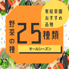 25種類 野菜の種セット 初心者向け 家庭菜園応援！固定種で安心 無農薬・有機栽培に最適 オールシーズン対応の人気品種を厳選 育てやすい葉物/根菜/ハーブ/豆類など充実