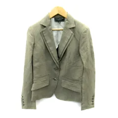 ボディドレッシングデラックス BODY DRESSING Deluxe テーラードジャケット ミドル丈 シングルボタン 無地 シルク リネン混 36 ベージュ /SY17のサムネイル