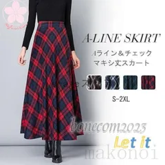 スカートロング丈レデース秋冬マキシスカートAラインスカートチェックハイウエスト体型カバーお洒落通勤OL上品 代 代 代
