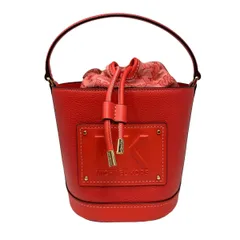 ♪0874 マイケルコース 2wayバッグ KIMBER ドローストリング バケット メッセンジャーバッグ 35T2G7KM8L レッド ショルダーストラップ付 MICHAEL KORS