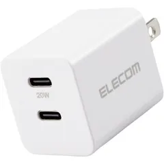 エレコム USB Type-C 充電器 PD 対応 最大出力20W タイプC ×2 ホワイト MPA-ACCP35WH