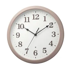ピンク リズム(RHYTHM) 掛け時計 アナログ クオーツ時計 静音 連続秒針 暗所 ライト 自動点灯 見やすい フォント 木目調 おしゃれ なグレイッシュカラー ピンク Φ30x5.1cm 8MGA41ND13